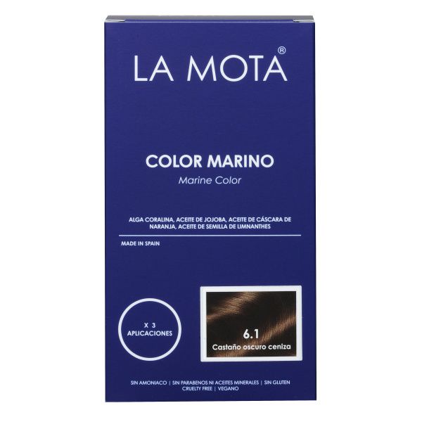 Kit Color Marino 6.1 Rubio oscuro ceniza La Caja Azul LA MOTA
