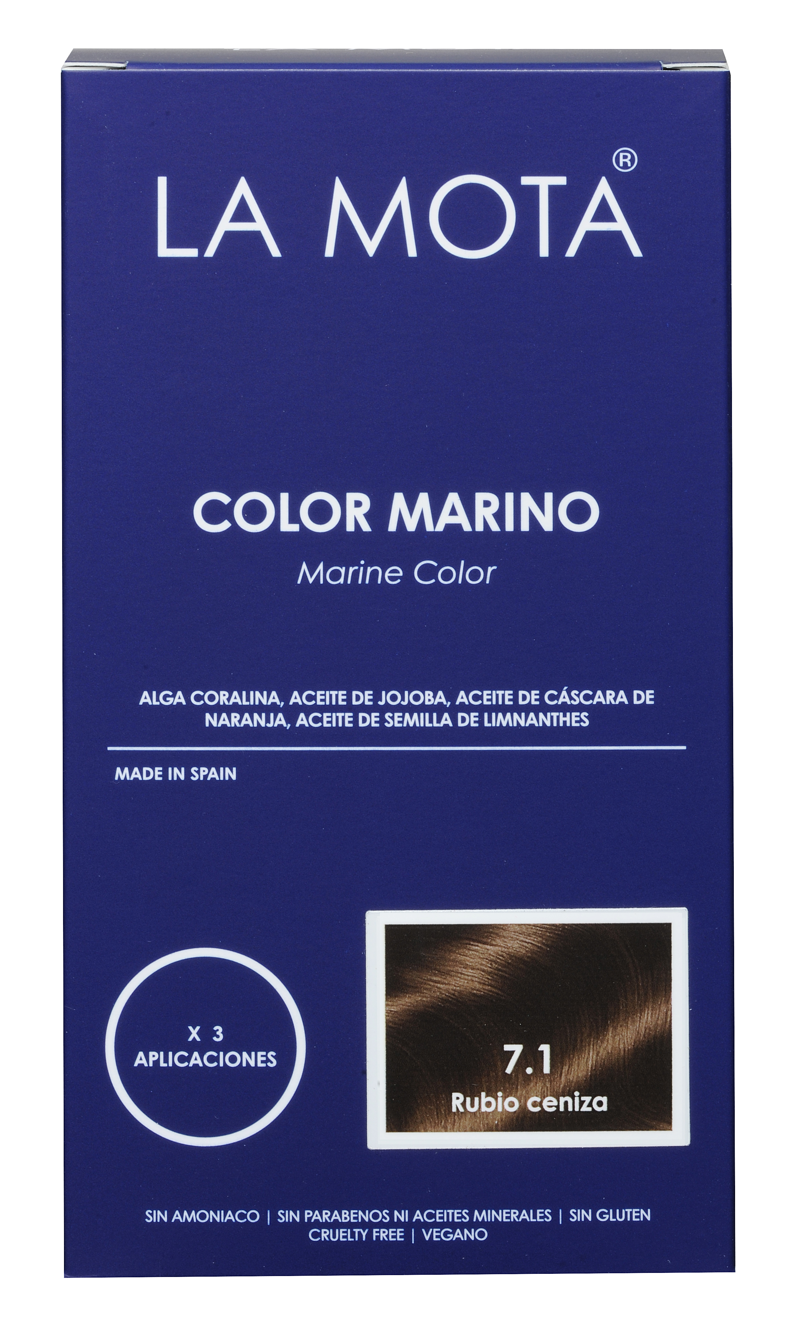 Kit Color Marino 7.1 Rubio ceniza La Caja Azul LA MOTA