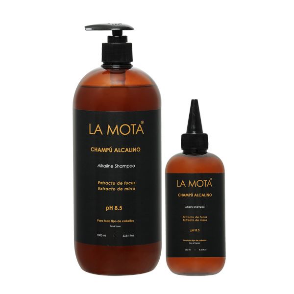 Pack Alcalino LA MOTA® — Champú detox con alga fucus y pH 8.5 en formato 250ml y 1000ml