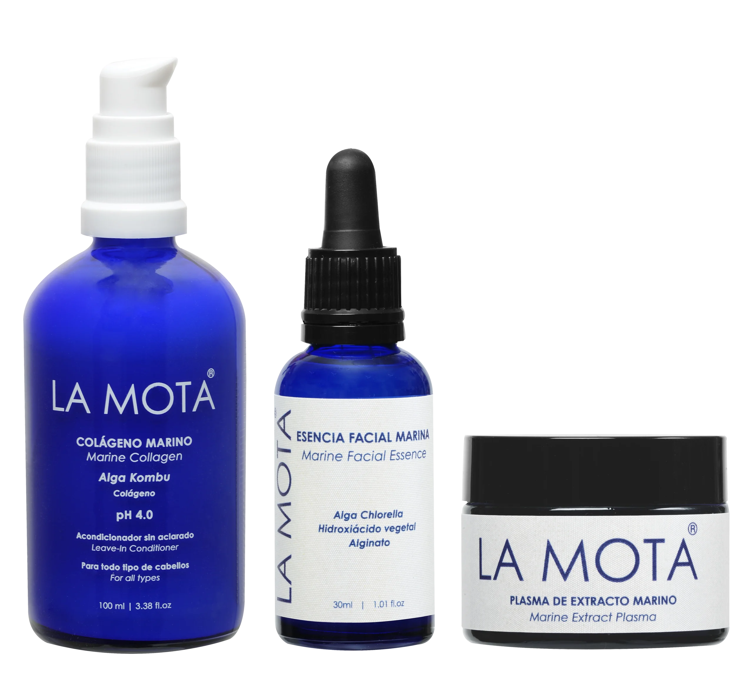 Pack Antiedad Marino Facial Colágeno LA MOTA® esencia plasma y colágeno marino
