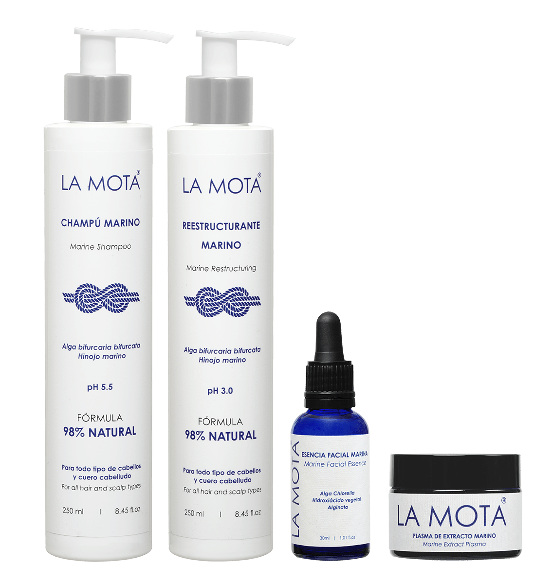 Pack Marino Equilibrio Antiedad LA MOTA® capilar y facial con algas marinas