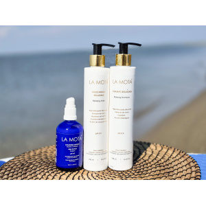 Kit capilar verano LA MOTA® — Pack Relaxing + Colágeno Marino para proteger el cabello del sol, el cloro y la humedad